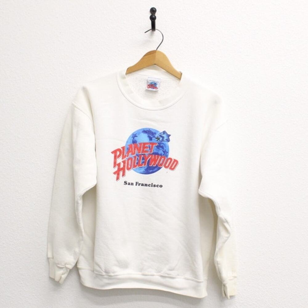 Vintage 90s Planet Hollywood San Francisco White Sweatshirt Mens Large